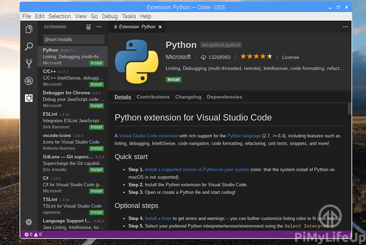 configure python on microsoft visual studio code for mac